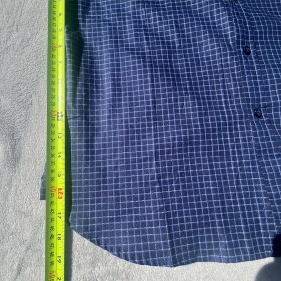 Claiborne Men's Blue and Blue/Red Plaid Slim Fit Dress Shirts Set 2 - Picture 8 of 16